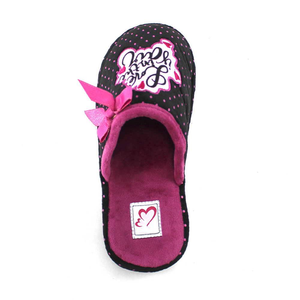 Тапочки Europen DS-31167-СВ EUROPEN Тапочки домашние,черно-розовый - фото 3
