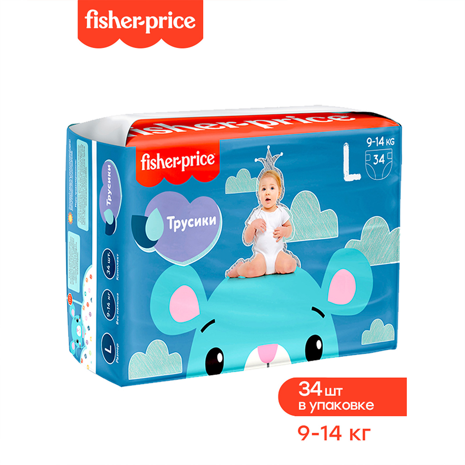 Трусики Fisher Price 4 (9-14 кг) 34 шт. - фото 2