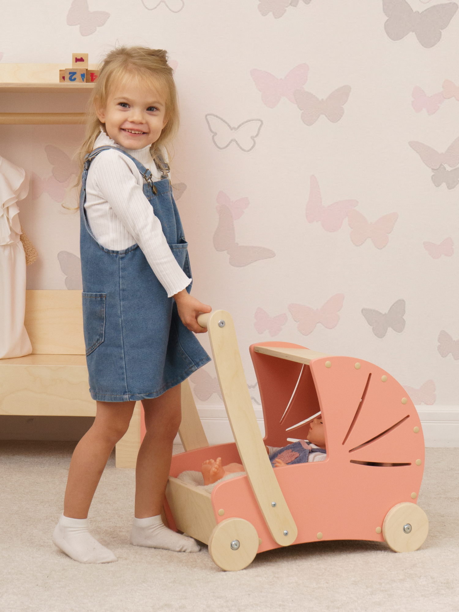 Коляска 2 в 1 для кукол PAPPADO WOOD451 - фото 8