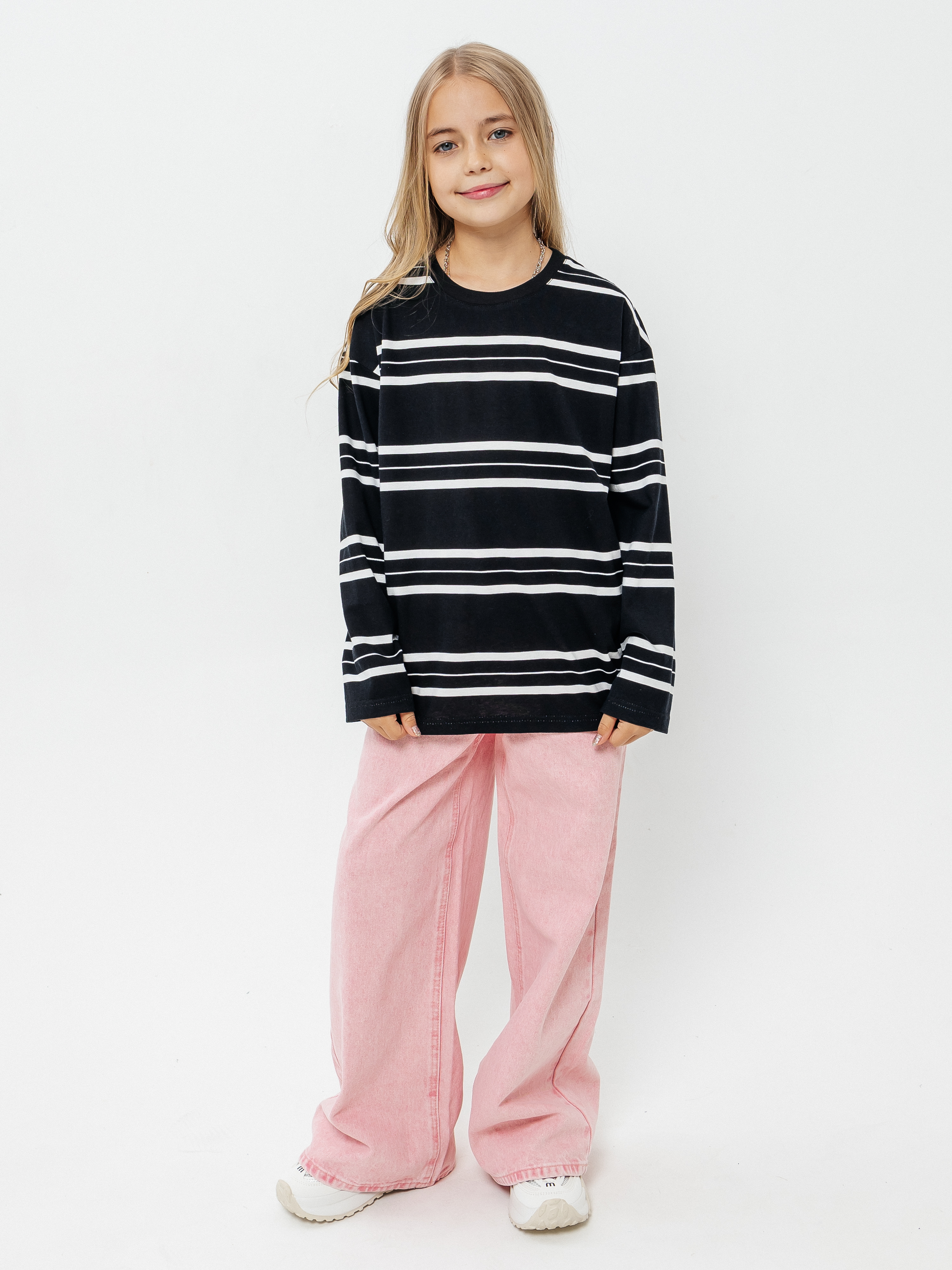 Лонгслив Селтекс Ю_ДК62 черный/молоко полоса - фото 7