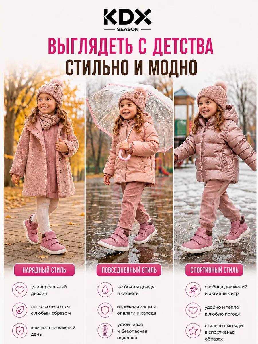 Ботинки KDX SKYFW23-31 pink - фото 3