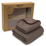 Полотенце BRAVO Крафт 35*75+70*140 коричневый 2 шт.
