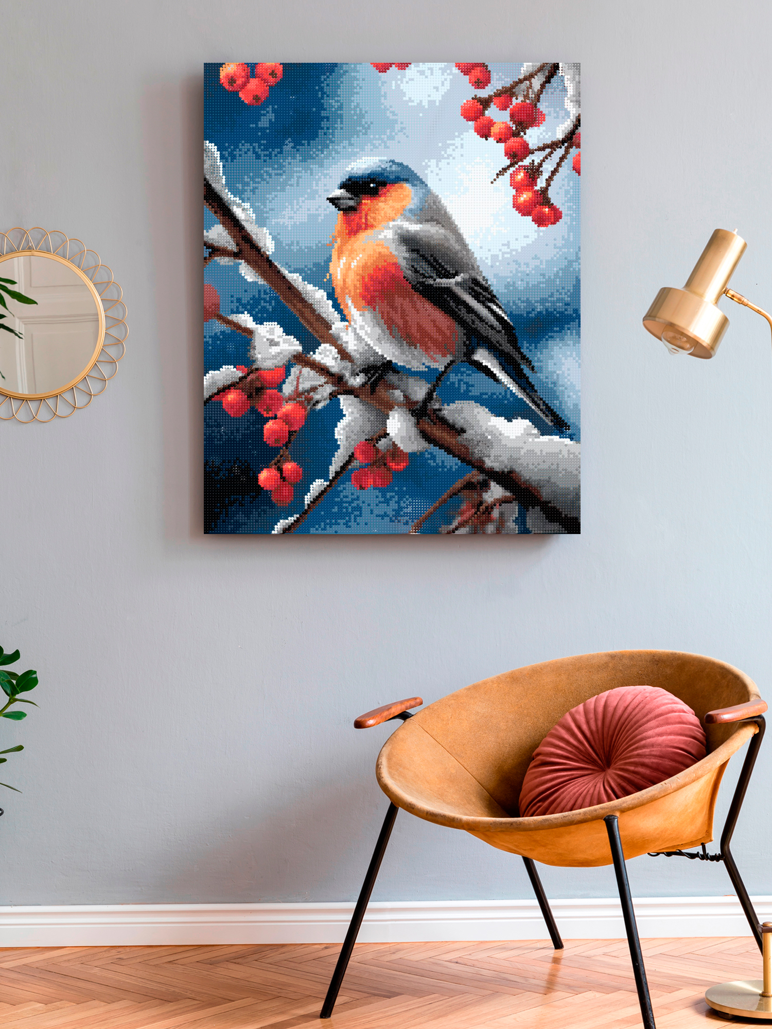 Алмазная мозаика Art on Canvas Снегирь в ассортименте - фото 3