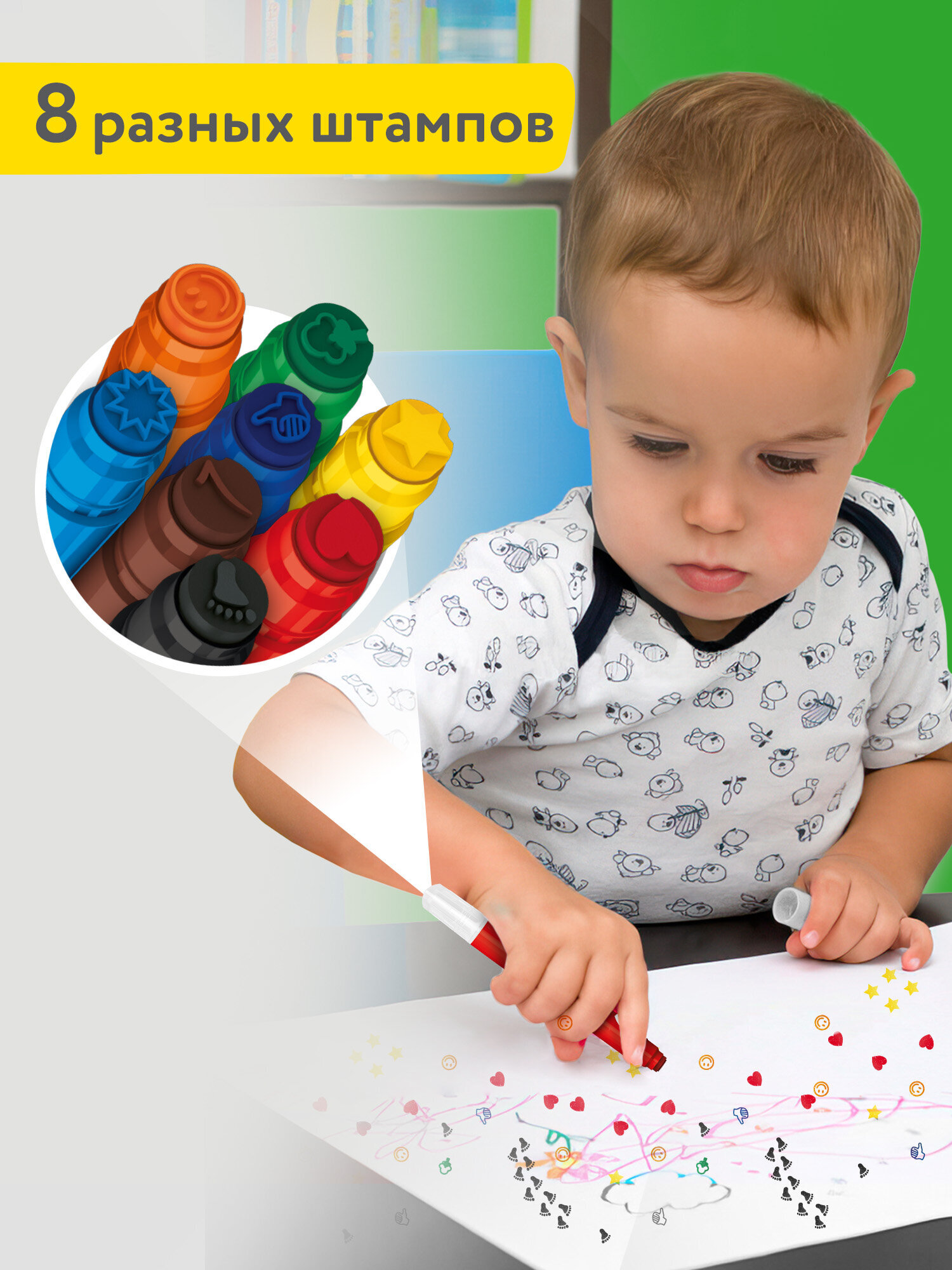 Фломастеры Brauberg двусторонние 8 шт. - фото 3