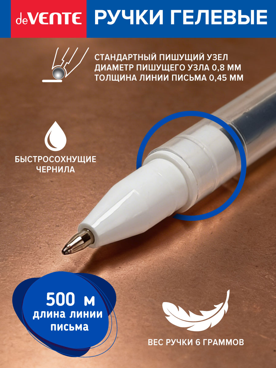 Ручка гелевая deVENTE 12 шт. - фото 5