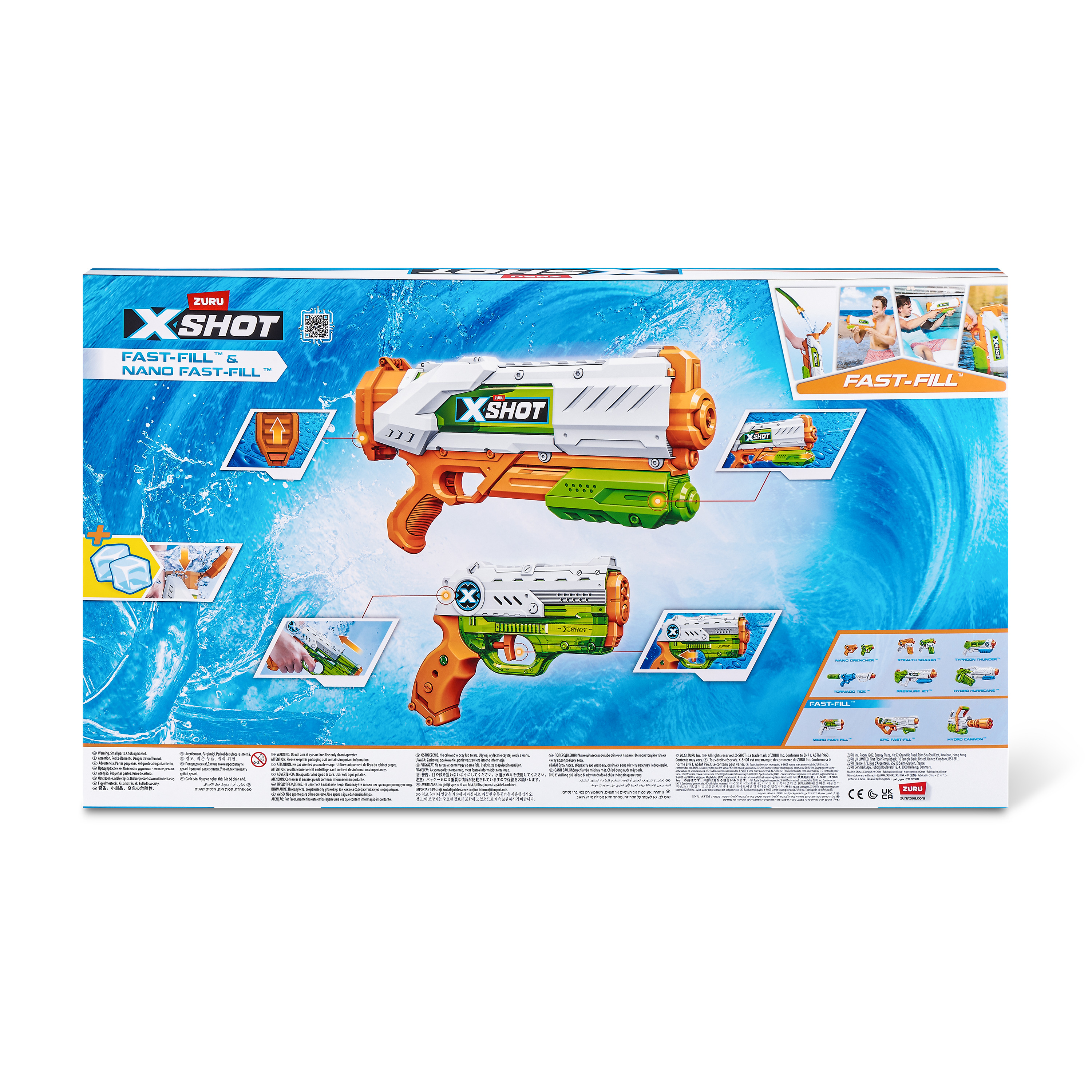 Бластер водный Zuru XSHOT  Fast Fill Water набор из 4 штук - фото 15