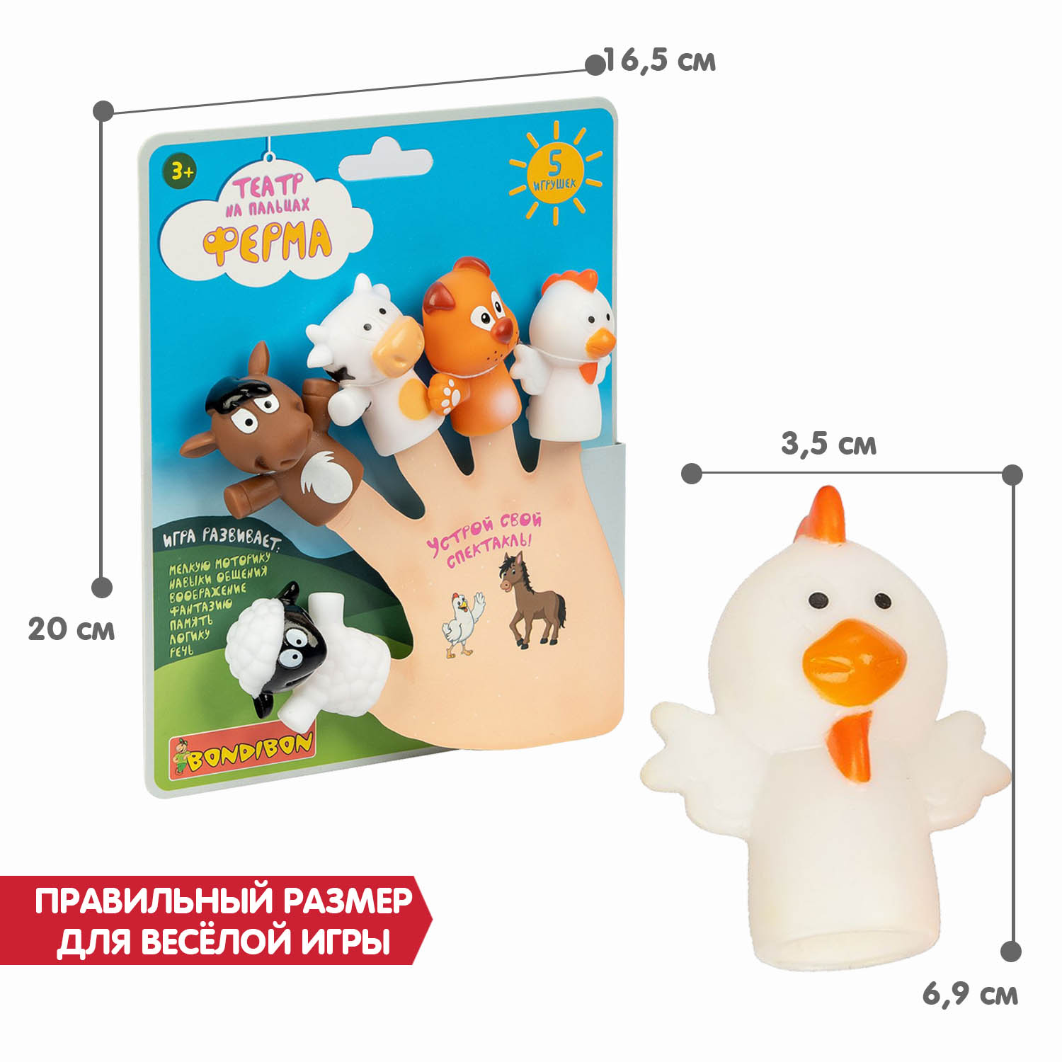 Пальчиковый театр Bondibon Ферма - фото 6