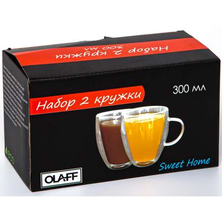 Набор кружек OLAFF 300 мл 2 шт прозрачных