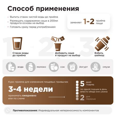Фитококтейль белковый Guarchibao для похудения протеин сывороточный со вкусом Шоколада 2 уп