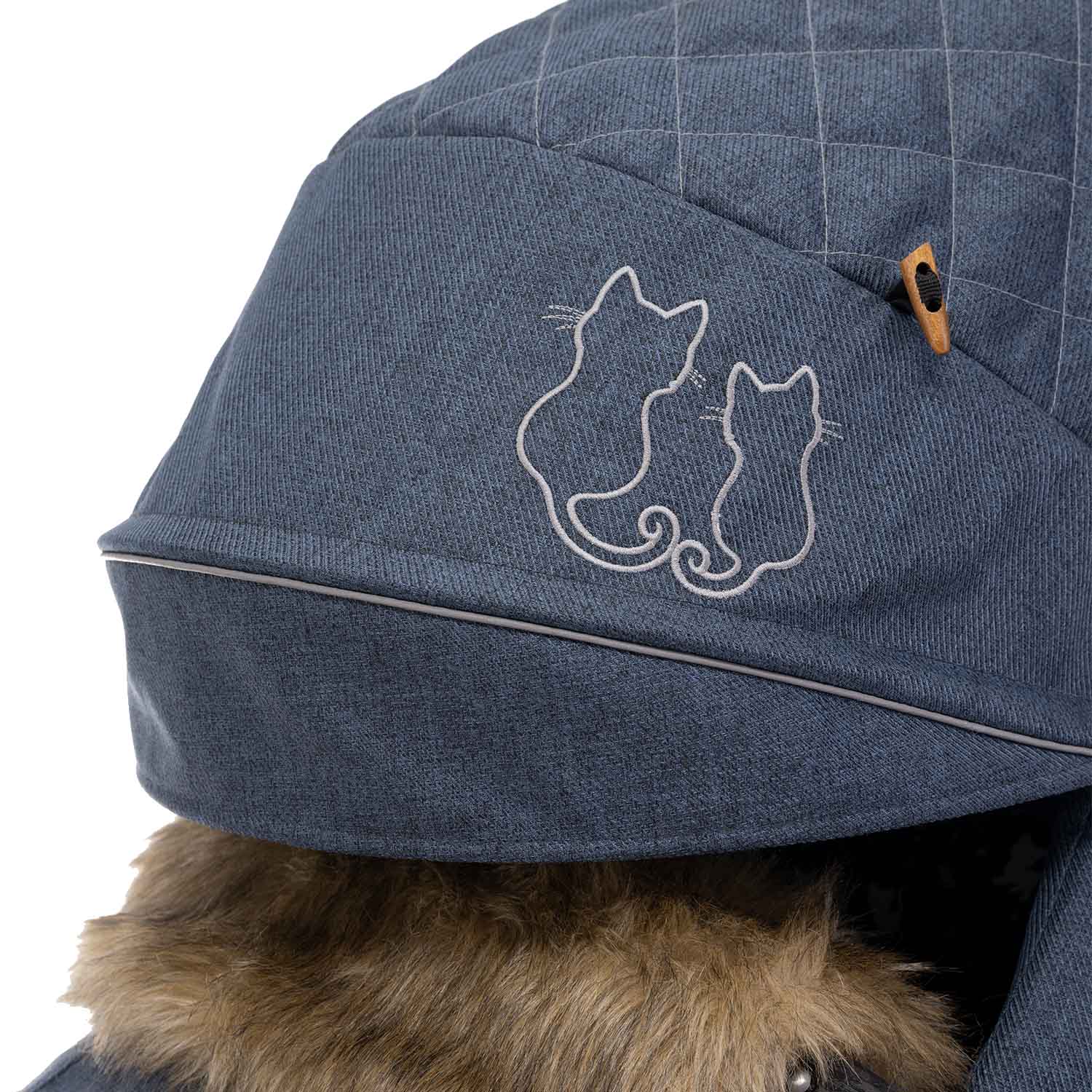 Санки-коляска NiKA kids синий с котятами - фото 6