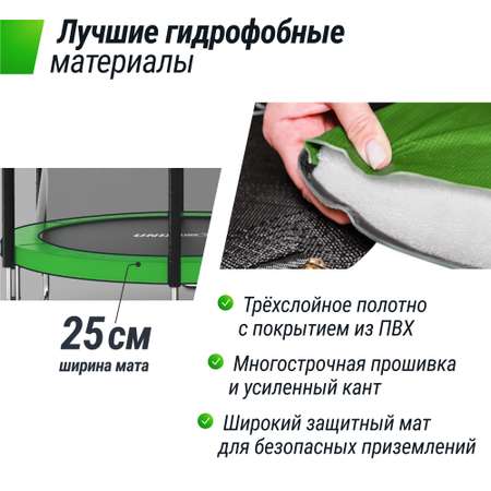 Батут каркасный Simple 6 ft UNIX line Green с внутренней защитной сеткой общий диаметр 183 см до 100 кг