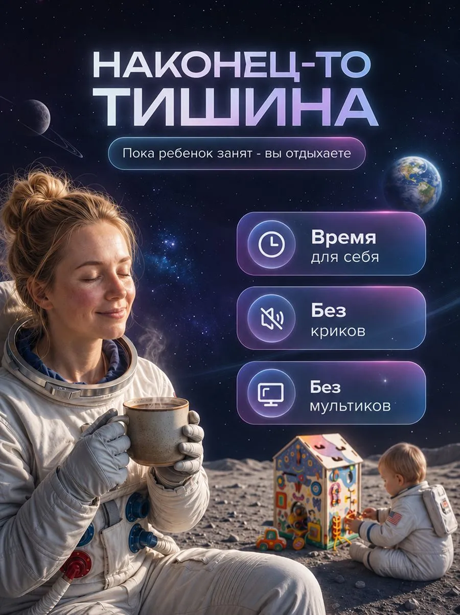 Игрушка ЛИГРИК бизиборд Космос - фото 6