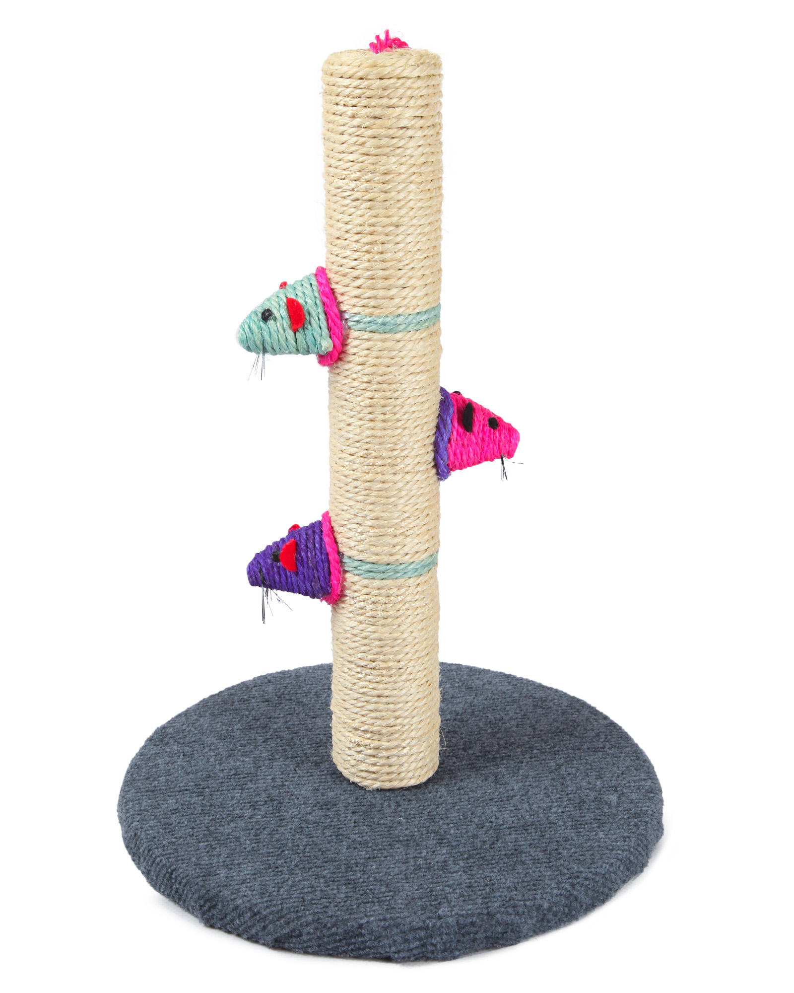 Когтеточка для кошек Barbaks Столбик из джута с игрушкой 40*28*28см - фото 2