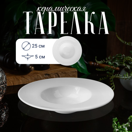 Тарелка обеденная ZDK для пасты и вторых блюд Homium Tudor D25см цвет белый