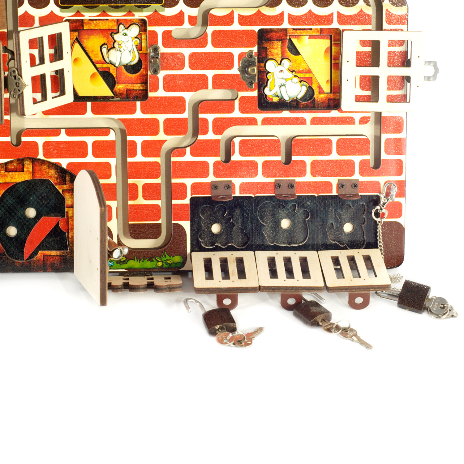 Игрушка Нескучные игры бизиборд Кошки-мышки - фото 2