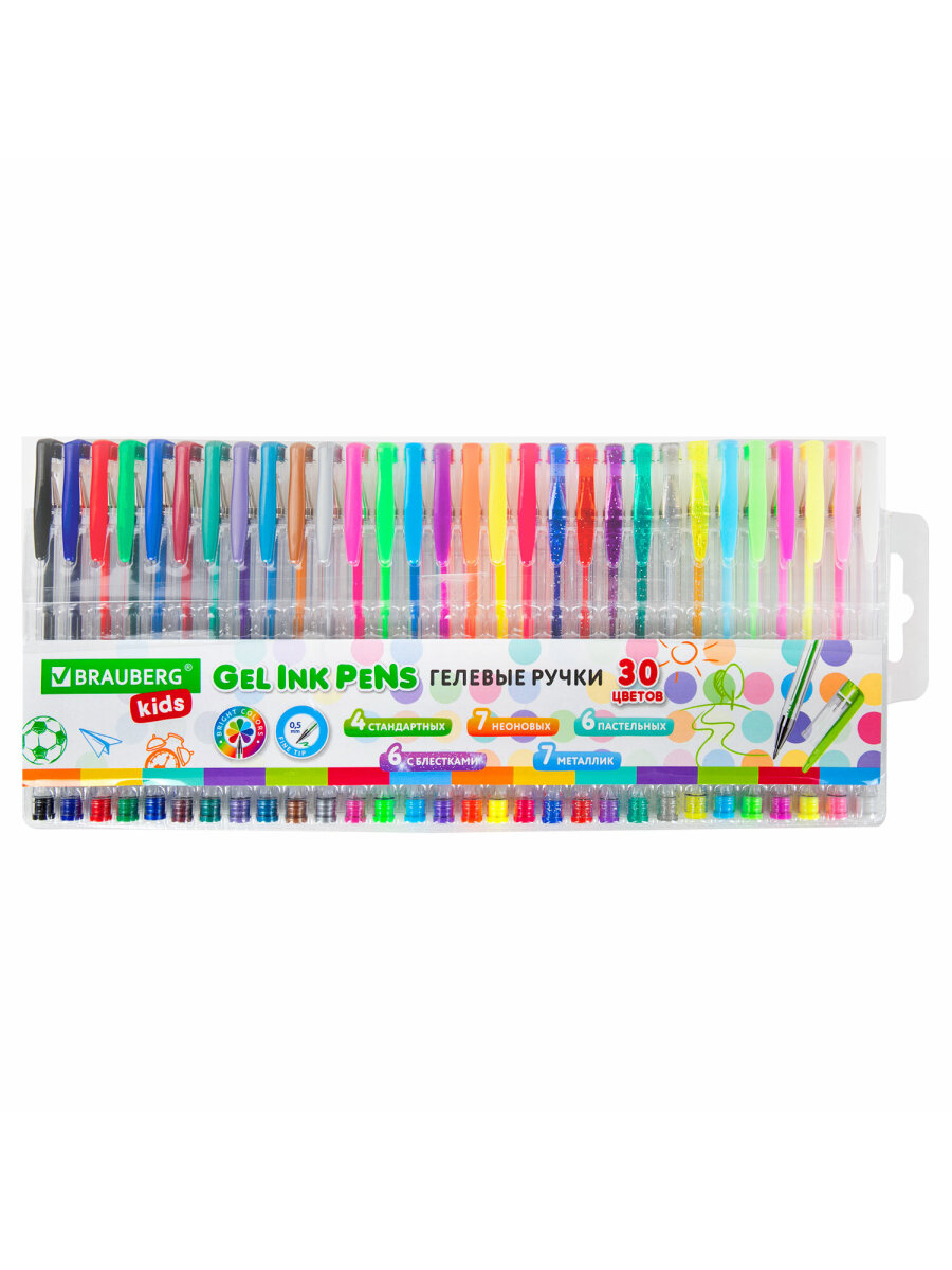 Ручка гелевая Brauberg 30 шт. - фото 8