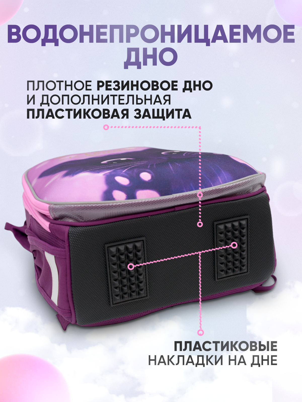 Ранец ПАНДАРОГ Сиреневая кошка - фото 8