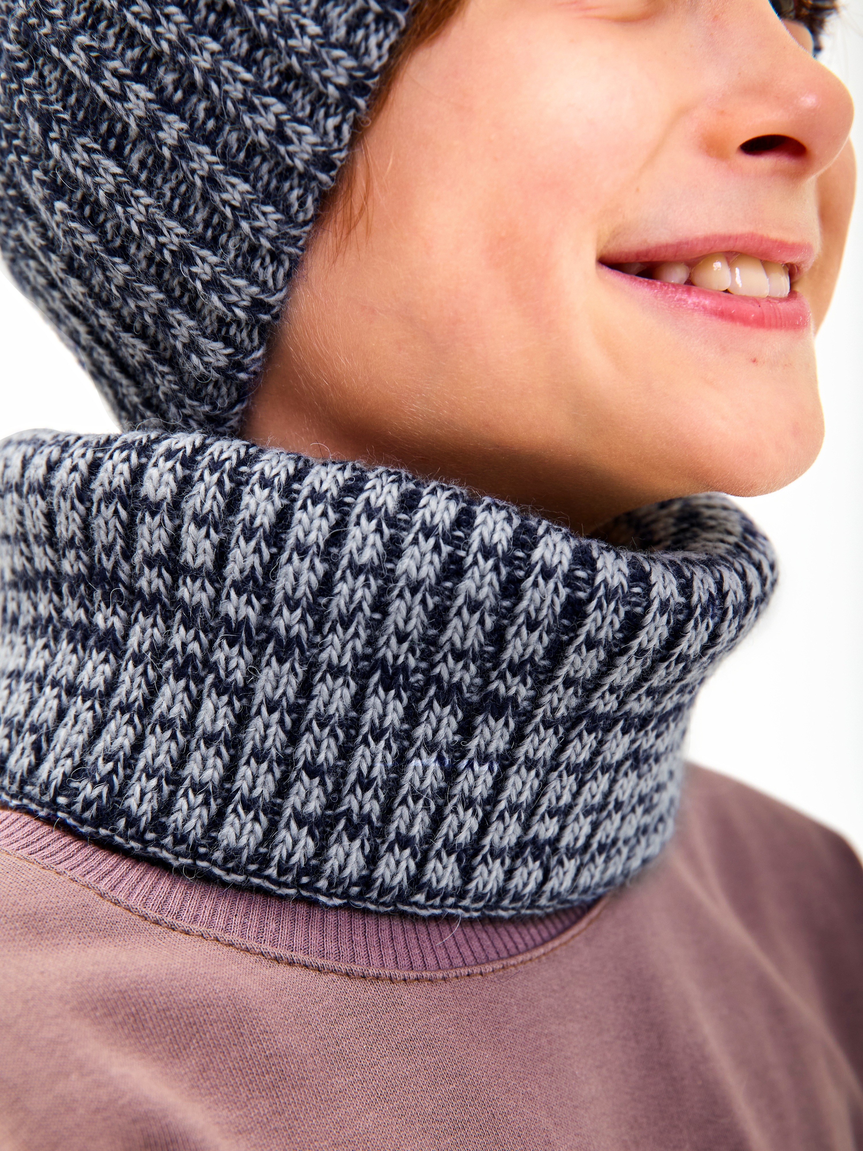 Шапка и снуд KUBRIO KU-H-107-WIN-BICOLOR-Dblue-grey - фото 10