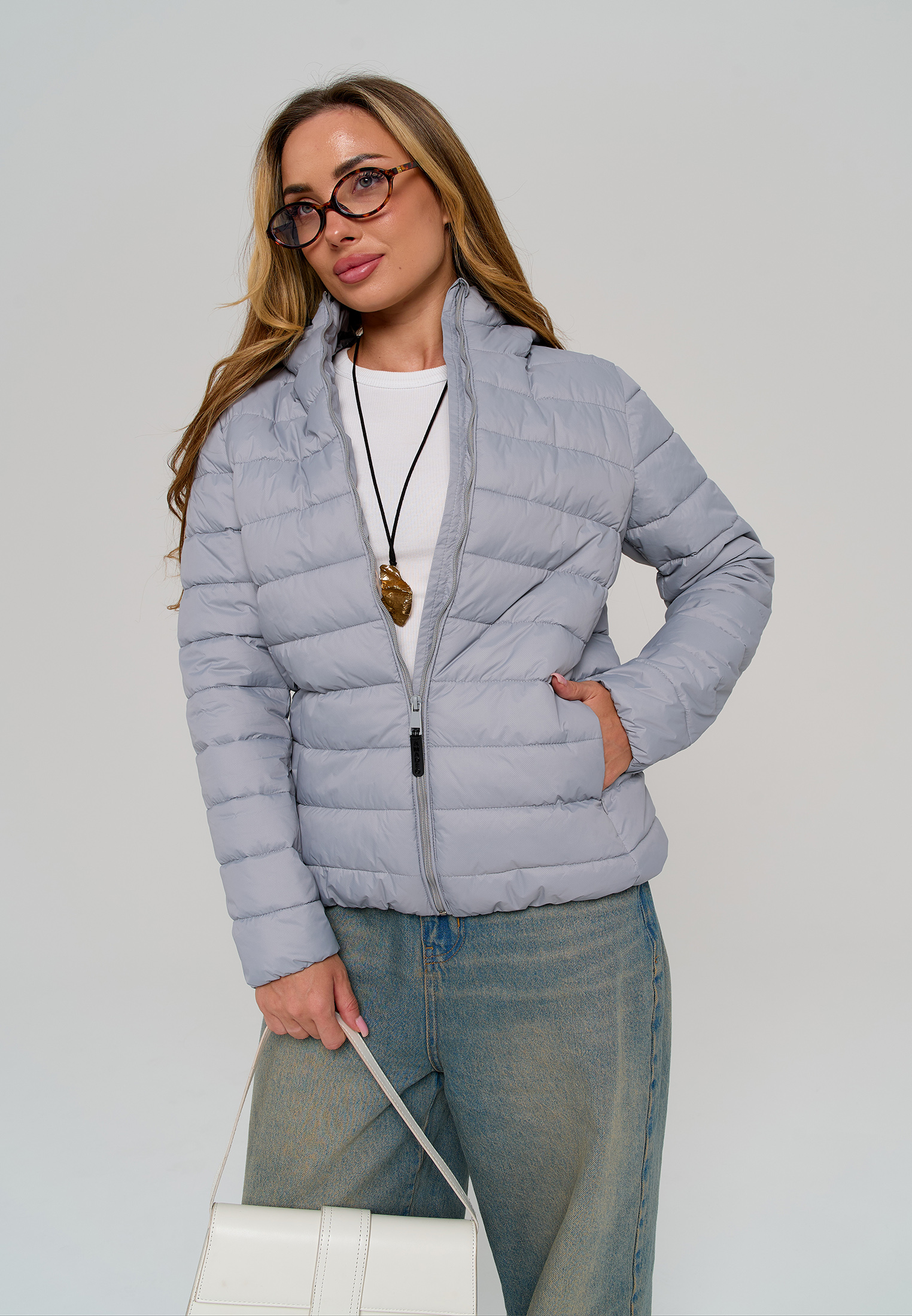 Куртка Stylish AMADEO AJ-8507-светло-серый - фото 10