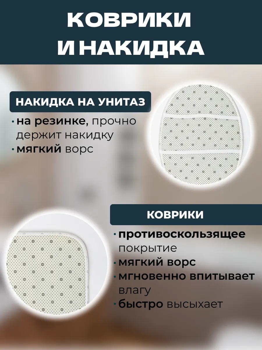 Набор для ванной SOFANNA ковриков и штора - фото 3
