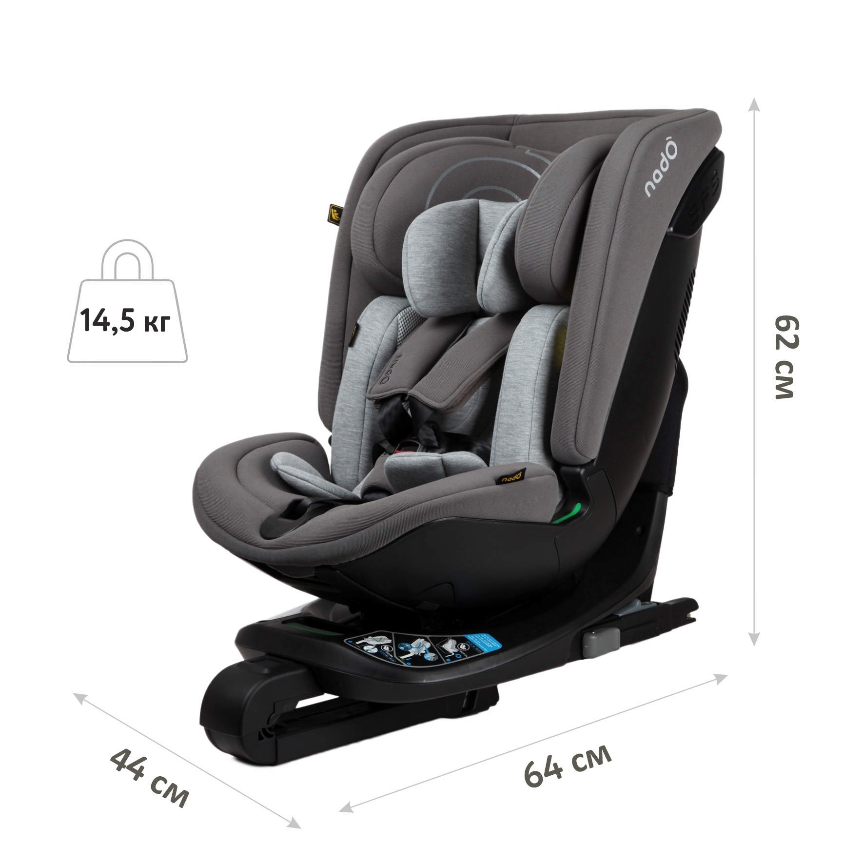 Автокресло nado Coconut ash Isofix 0+/1/2/3 (0-36 кг) - фото 9