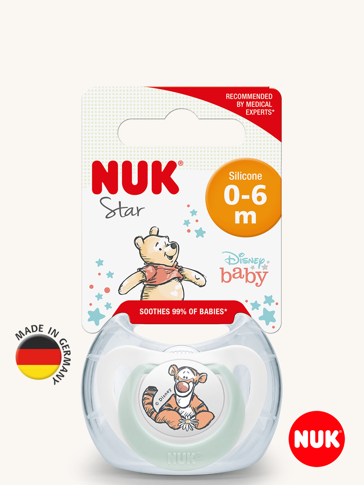Пустышка Nuk силикон ортодонтическая от 0 мес. 1 шт. - фото 1