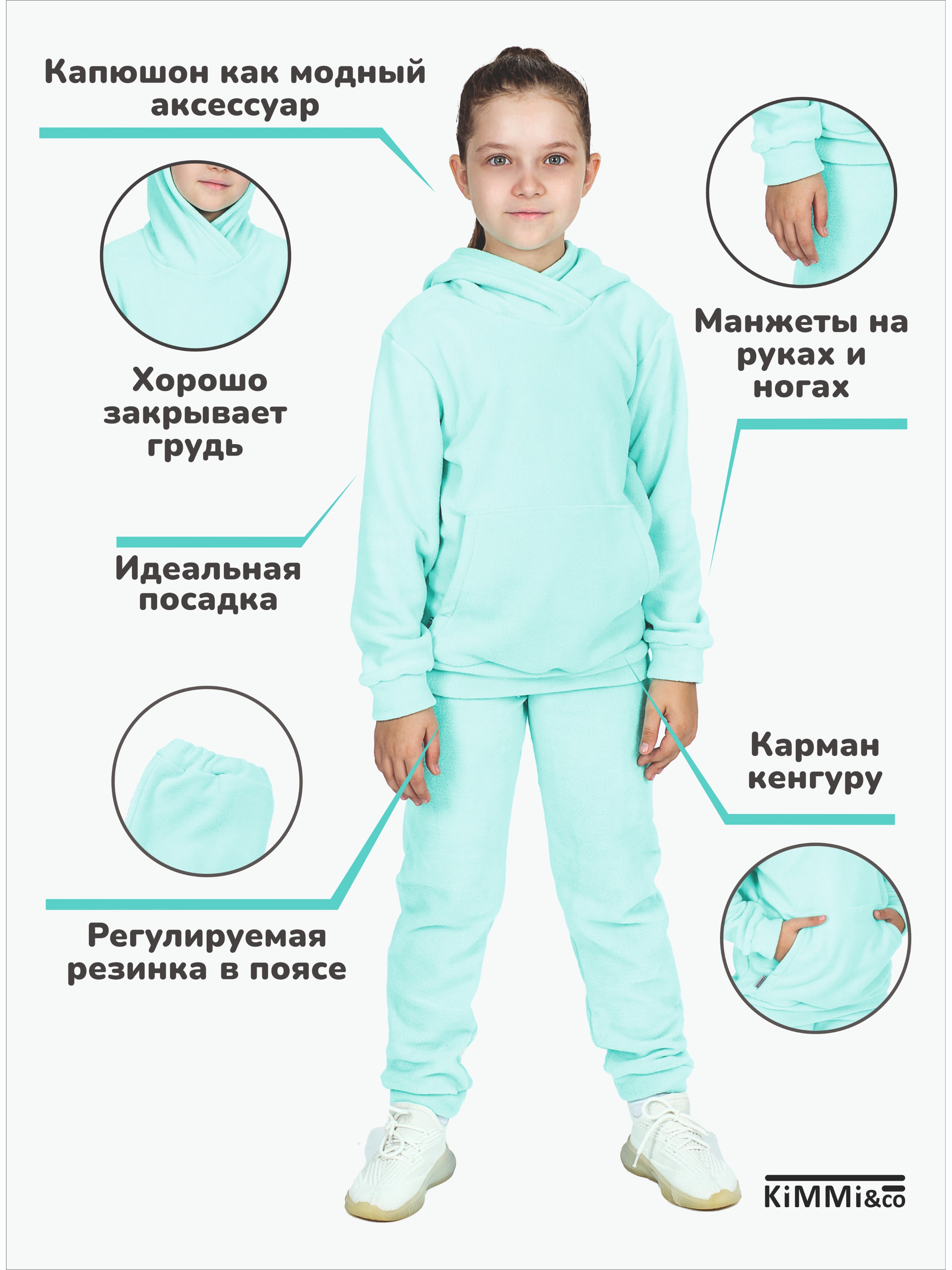 Спортивный костюм KiMMi co К-14087043г(ш) ментол - фото 4