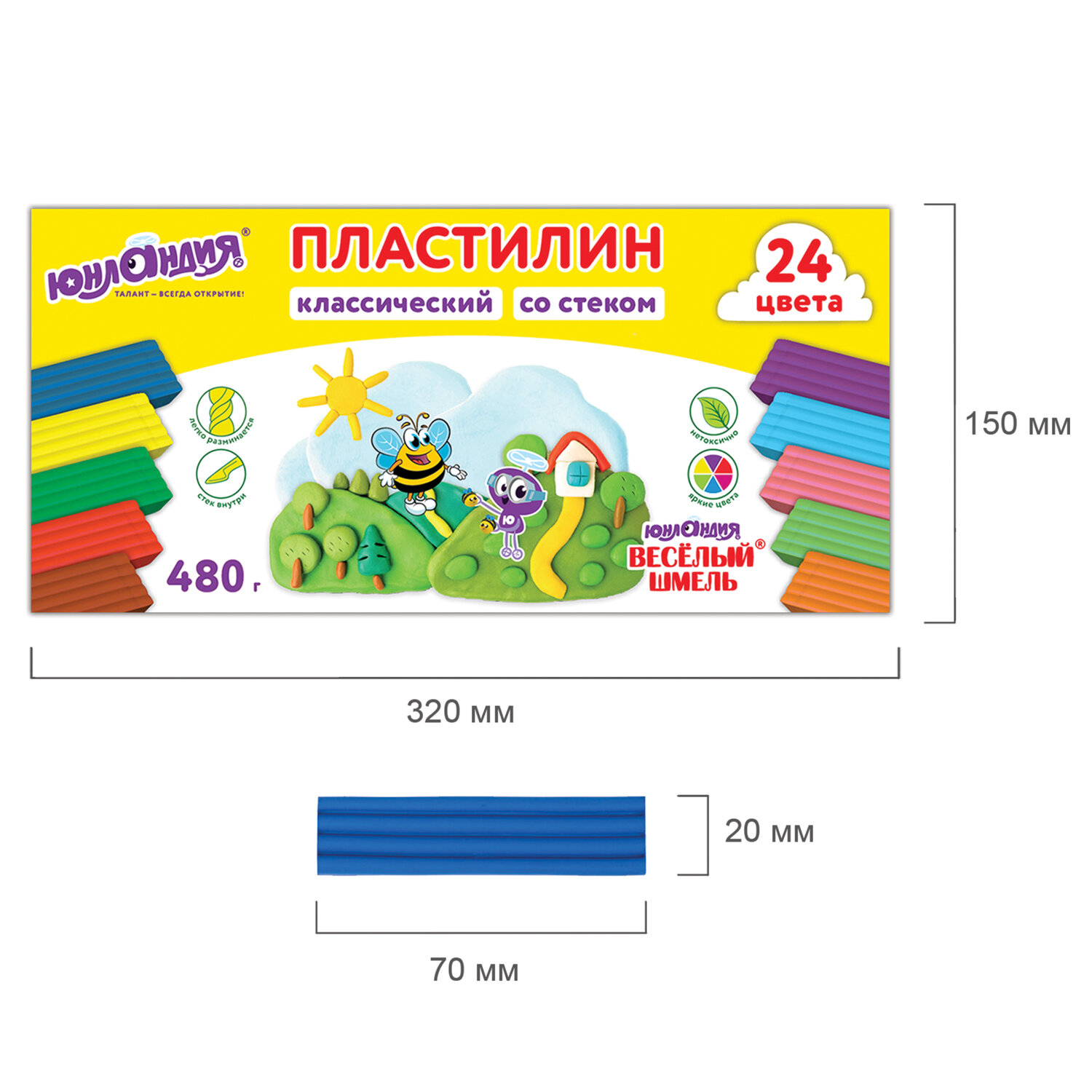 Пластилин Юнландия 24 цв. - фото 13