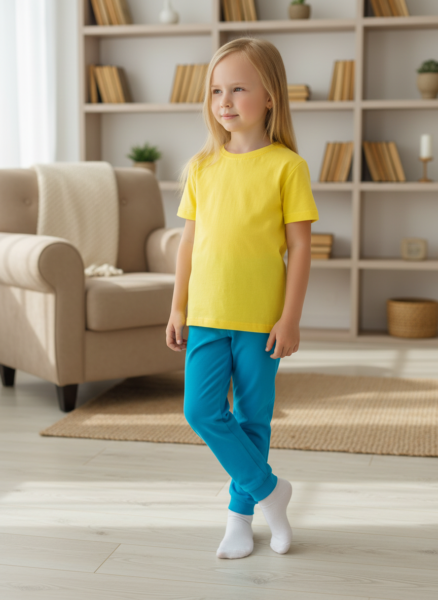 Изображение товара Брюки для мальчиков и девочек Утенок 98 всесезонные хлопок интерлок