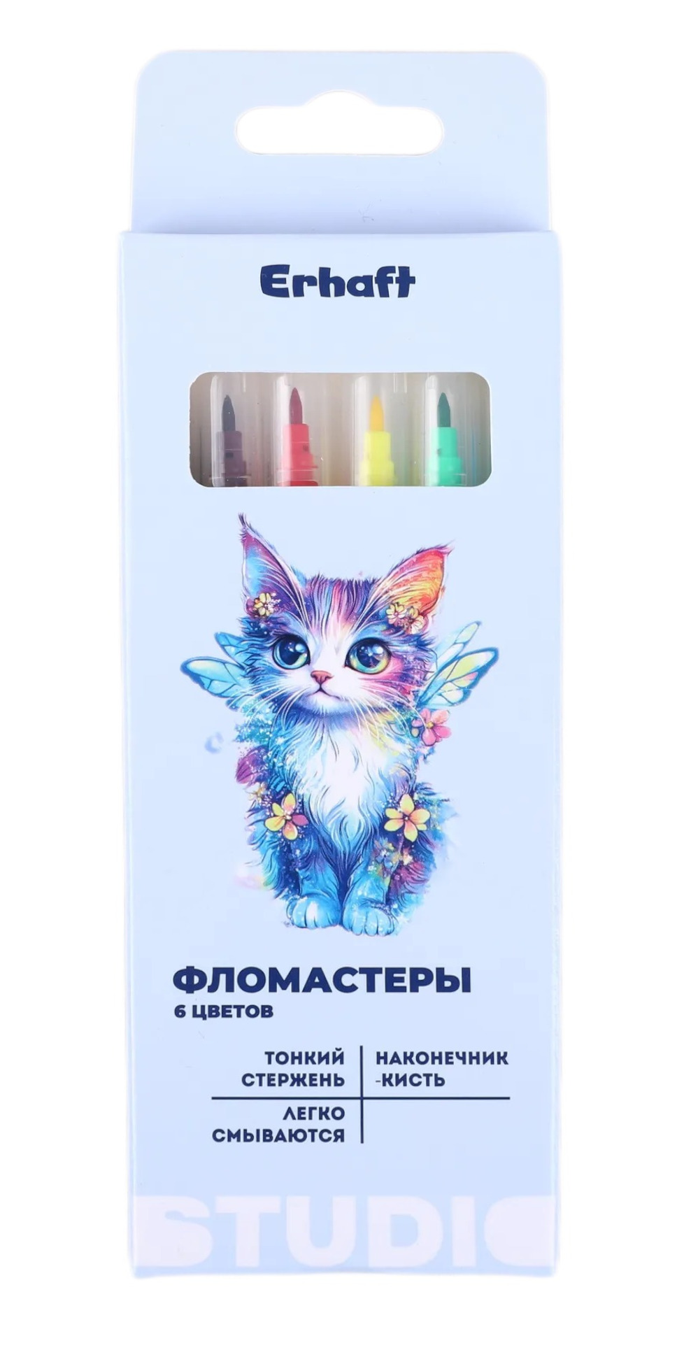 Изображение товара Набор фломастеров Erhaft 6 цветов для творчества и учебы Изображение товара Набор фломастеров Erhaft 6 цветов для творчества и учебы