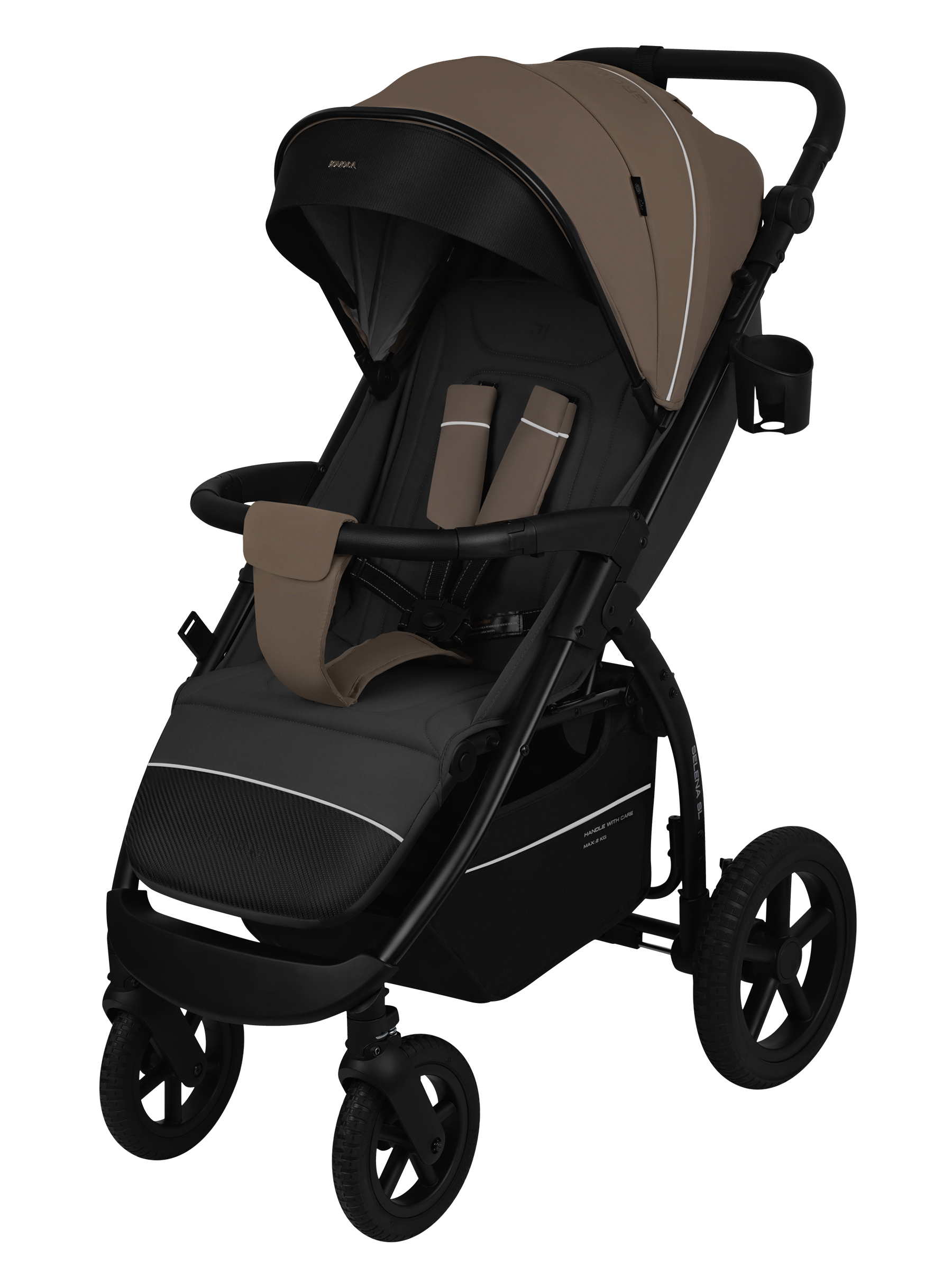 Коляска прогулочная JOVOLA Selena SL темно-бежевый-серый - фото 12