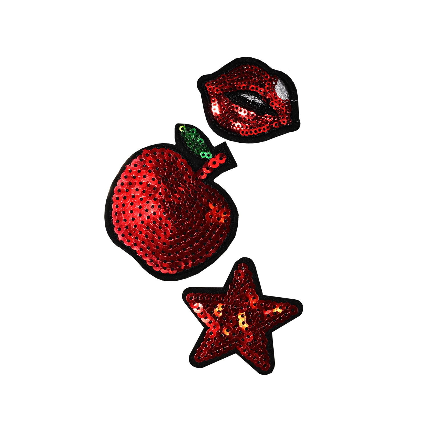 Изображение товара Набор аппликаций с пайетками для одежды B and H 3 шт ассортимент