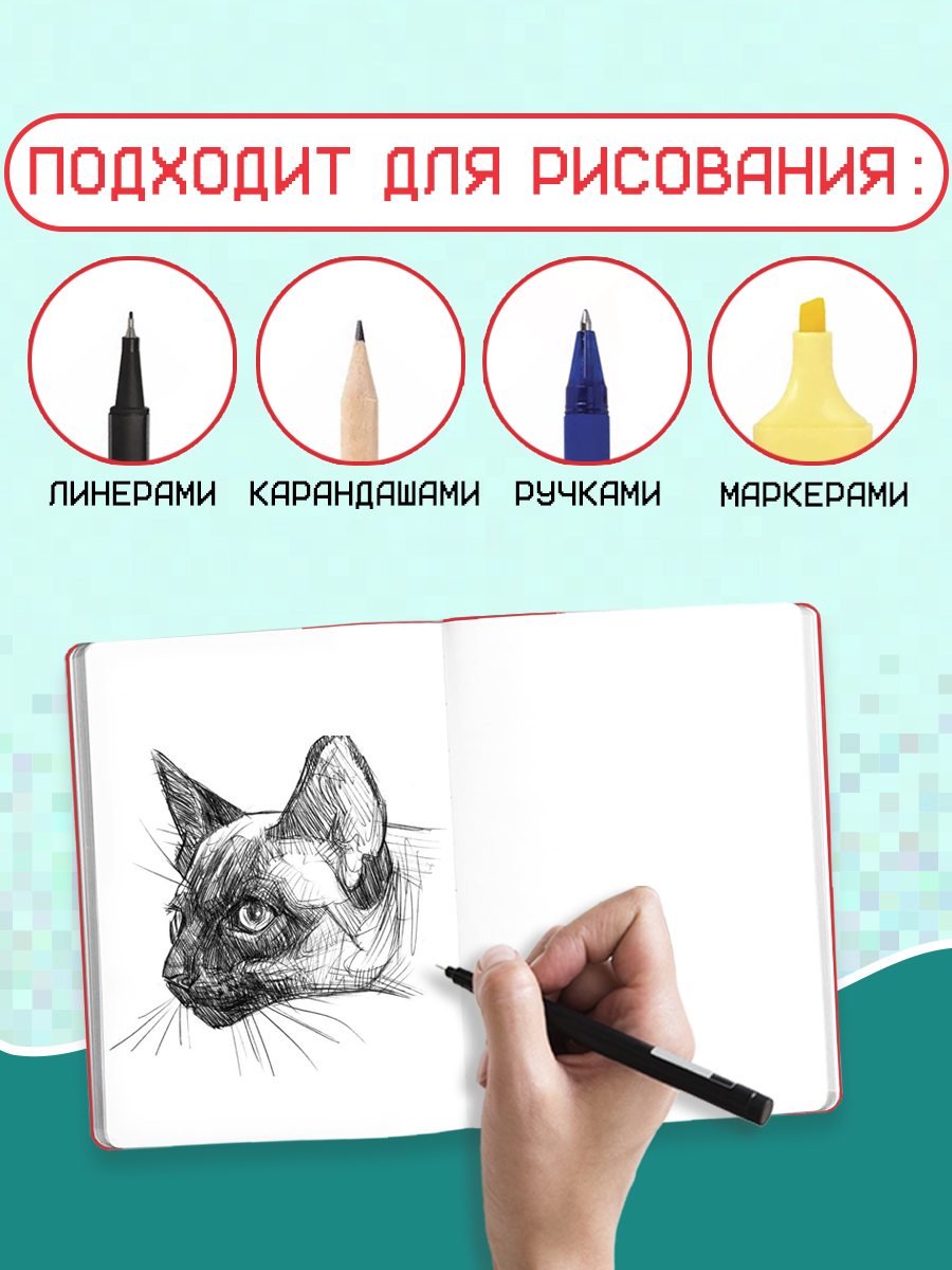 Блокнот Проф-Пресс Скетчбук А5. Кот из будущего 80 л. - фото 2