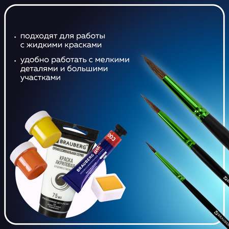 Кисть Brauberg 3 шт. (пони)