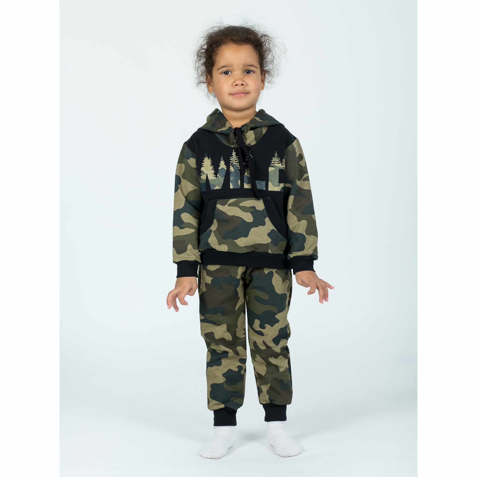 Костюм спортивный KiMMi Baby КБ-1308747 хаки черный лес - фото 9