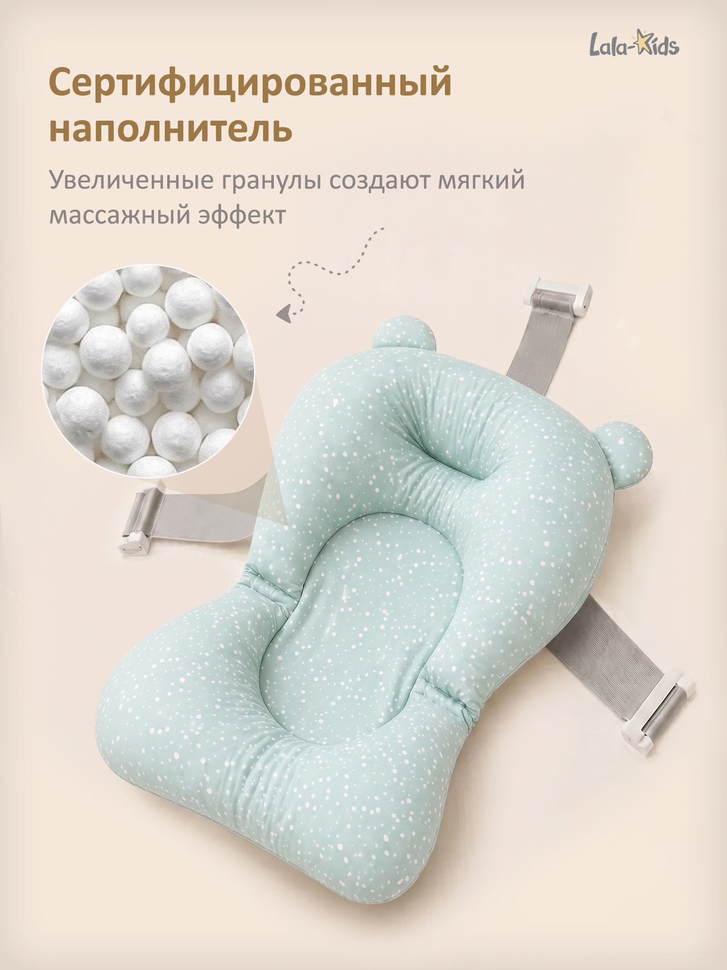 Ванночка LaLa-Kids с матрасиком, складная зеленый - фото 7