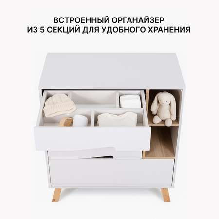 Комод пеленальный Rant Lago Pro с органайзером 80 см 4 ящика crystal beige