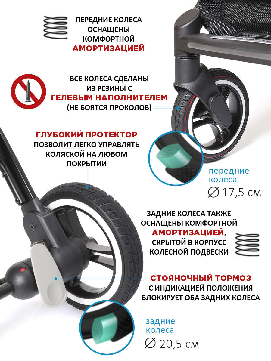 Коляска прогулочная DEAREST 819 PLUS графитовый - фото 7