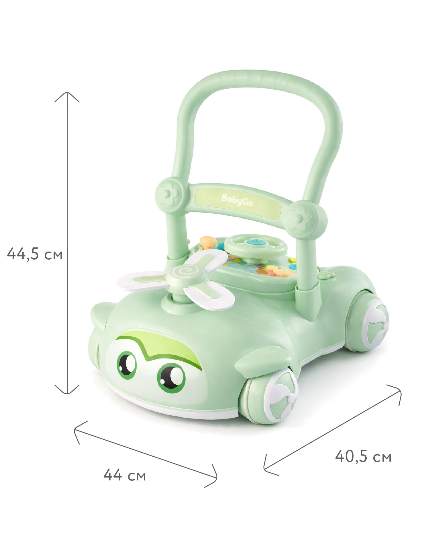 Каталка BabyGo вертолет зеленый - фото 6