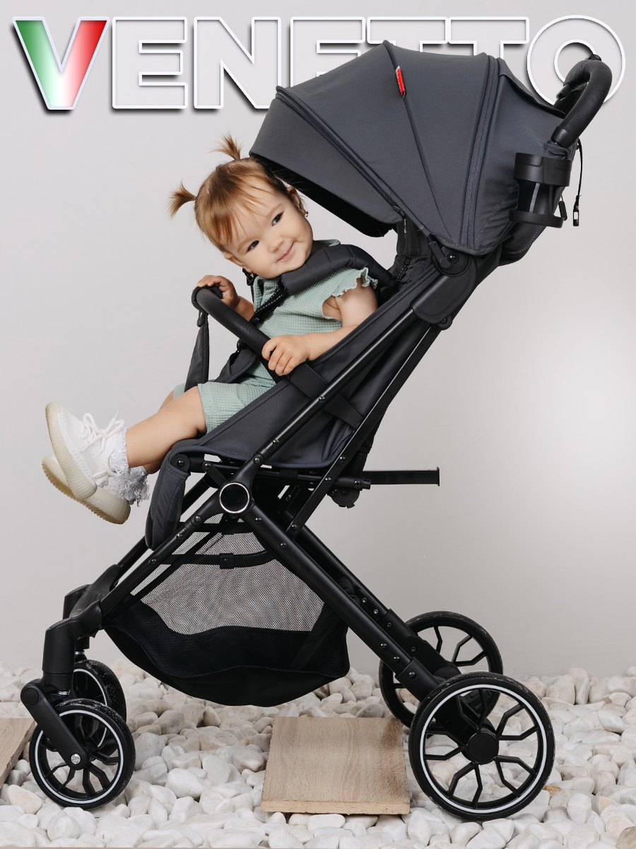 Коляска прогулочная BabyCare Venetto Серый серый - фото 19