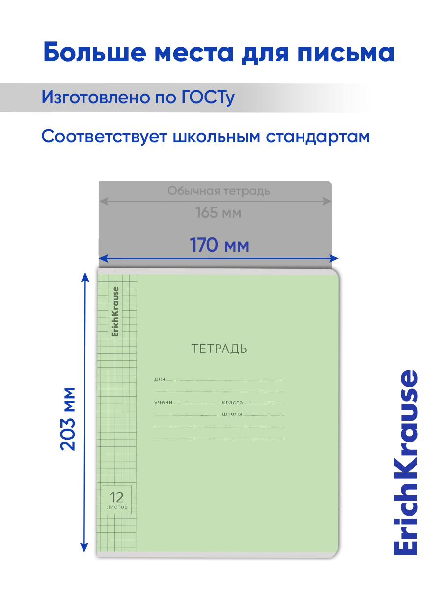 Тетрадь ErichKrause клетка 12 лист. 10 шт. - фото 9