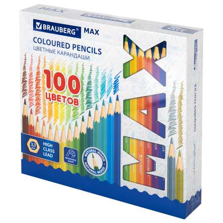 Карандаши цветные Brauberg 100 шт.