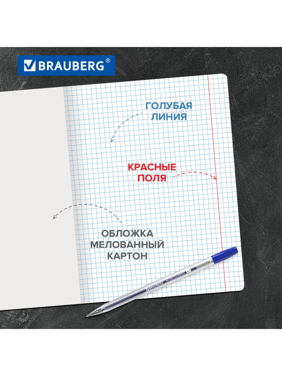 Тетрадь Brauberg клетка 18 лист. 10 шт. - фото 2