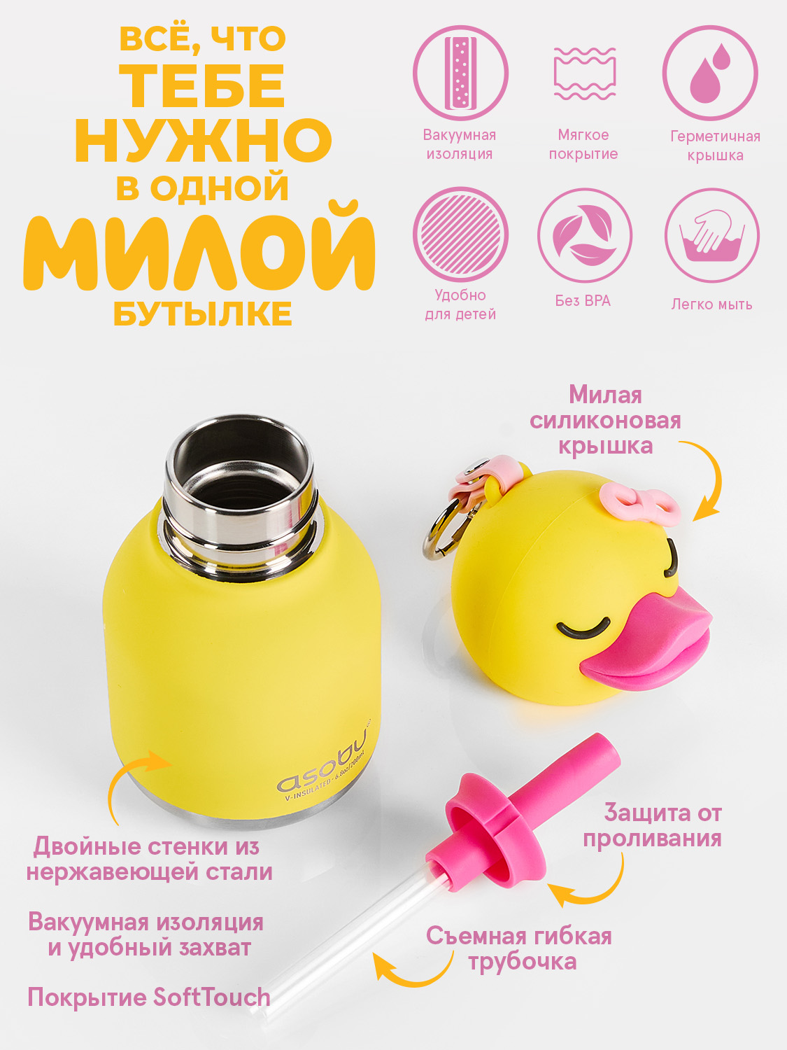 Термобутылка ASOBU Bestie mini - фото 3