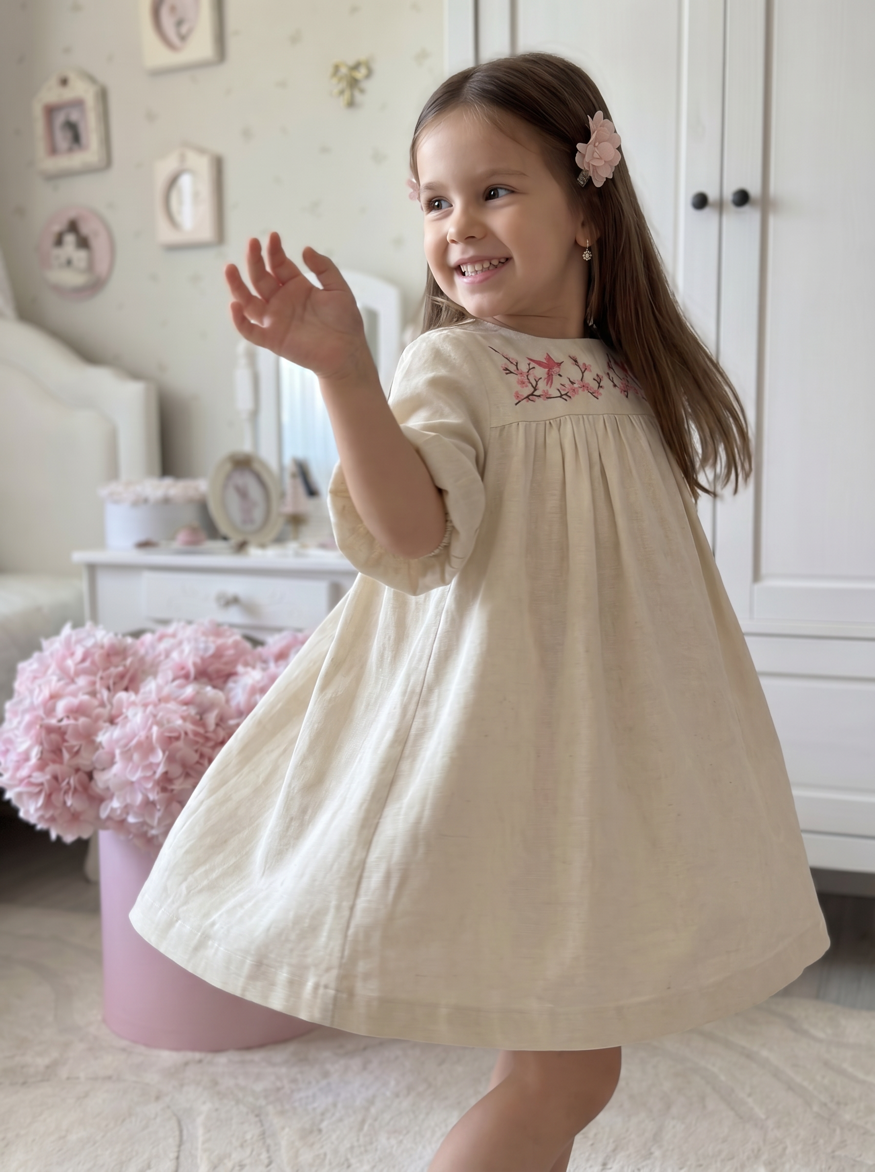 Платье Artcher kids Платье012Молочное_с_вышивкой - фото 3