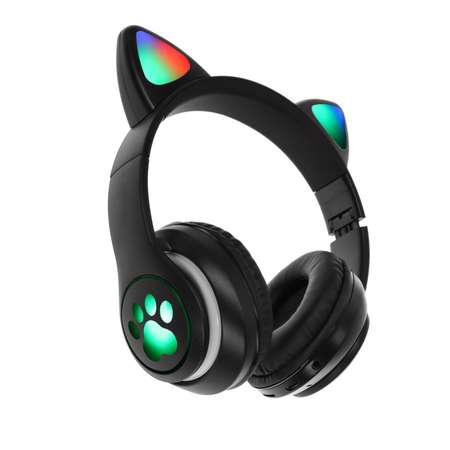 Наушники-Кошки Sima-Land MYBIT W-32 беспроводные MIC BT 5.0 AUX microSD MP3 400 мАч черные