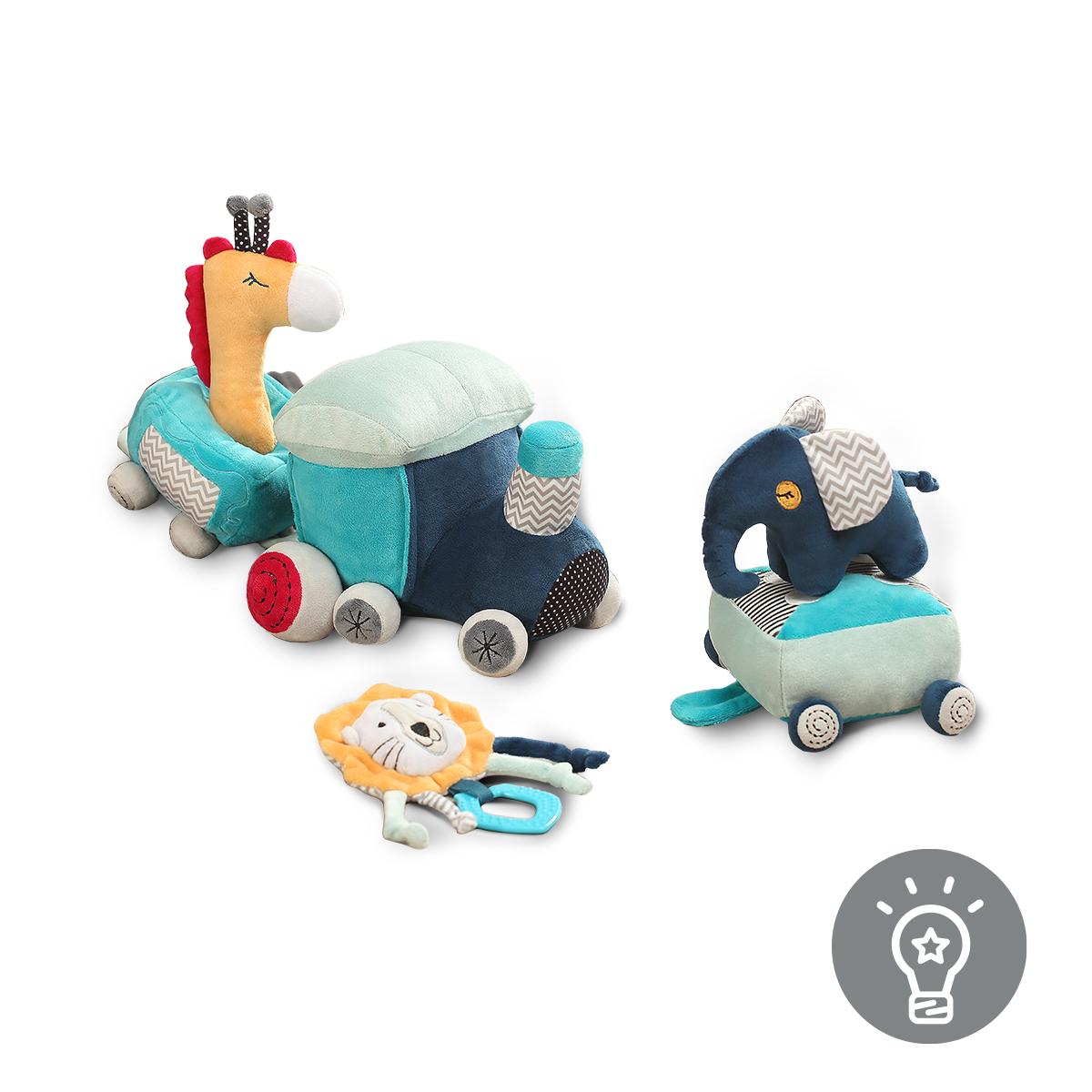 Игрушка мягкая Babyono SAFARI TRAIN 18 см - фото 35