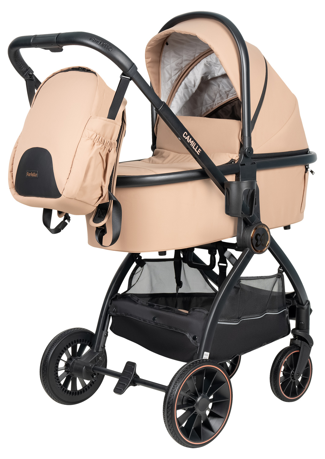 Коляска 3в1 Farfello Camille бежевый - фото 13