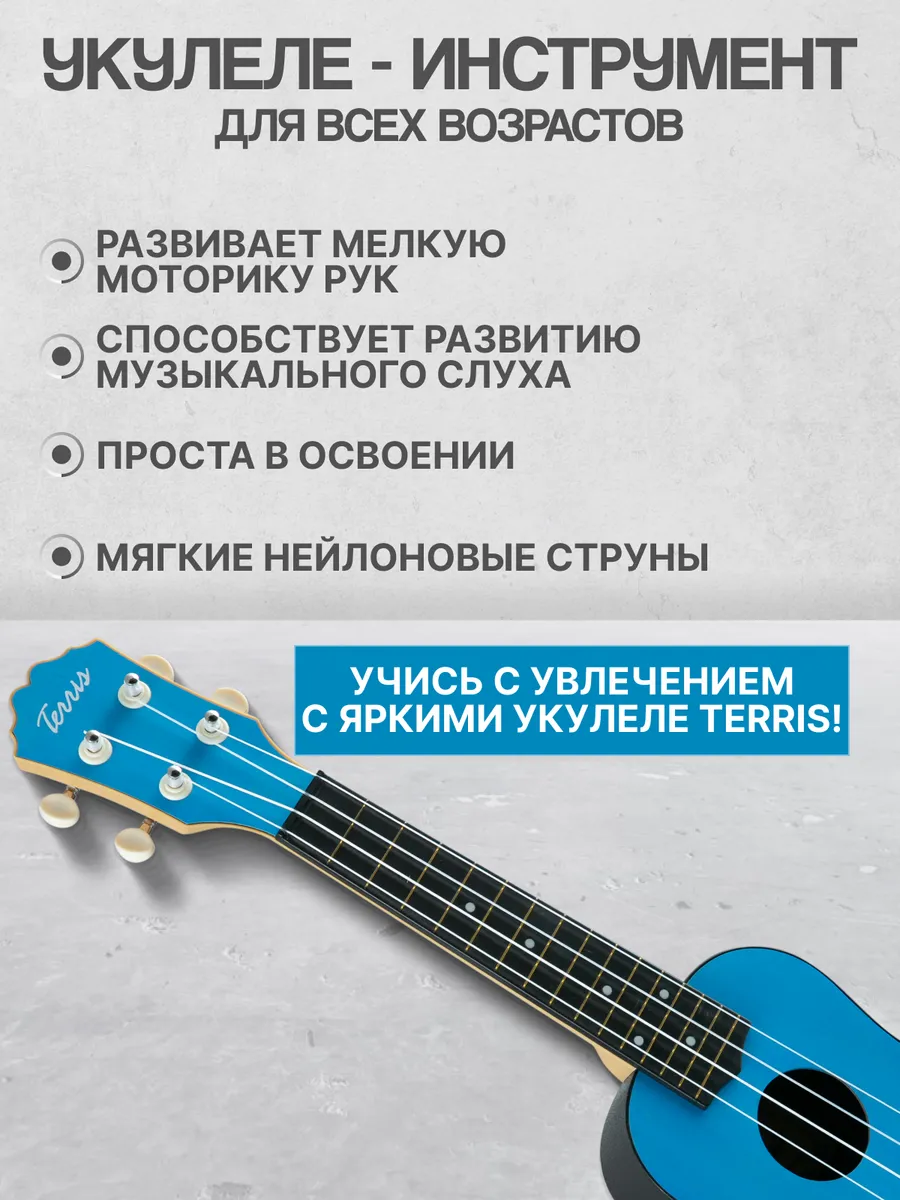 Игрушка музыкальная Terris PLUS 50 BL укулеле - фото 3
