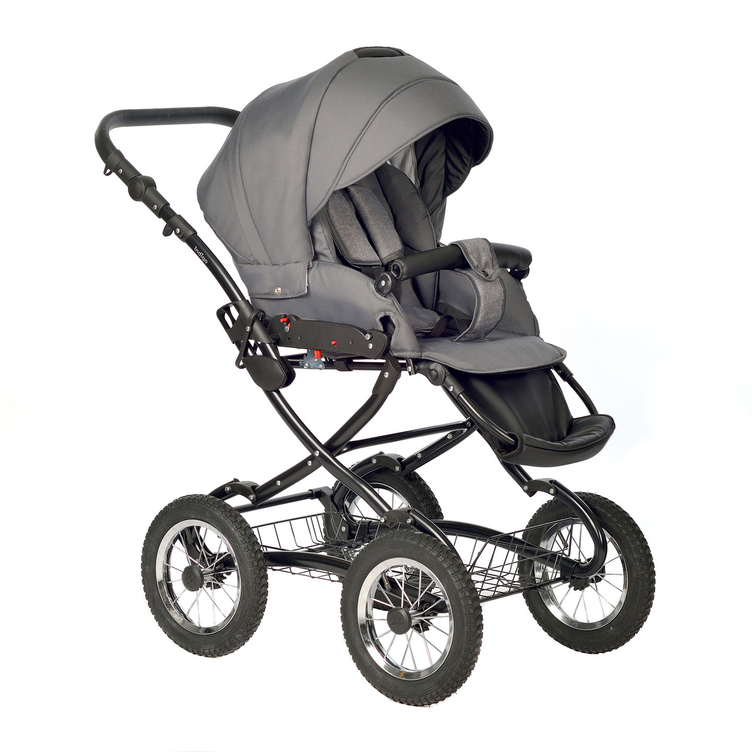 Коляска 2в1 Indigo Barbara Classic 05 серый - фото 4